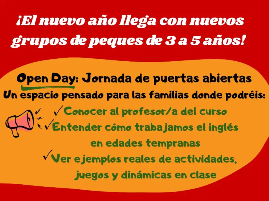 OPEN DAY Inglés para los más pequeños 3 a 5 años 