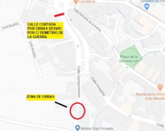 
                                                    Cortes de tráfico los días 27 y 28 de abril en la calle Campomanes