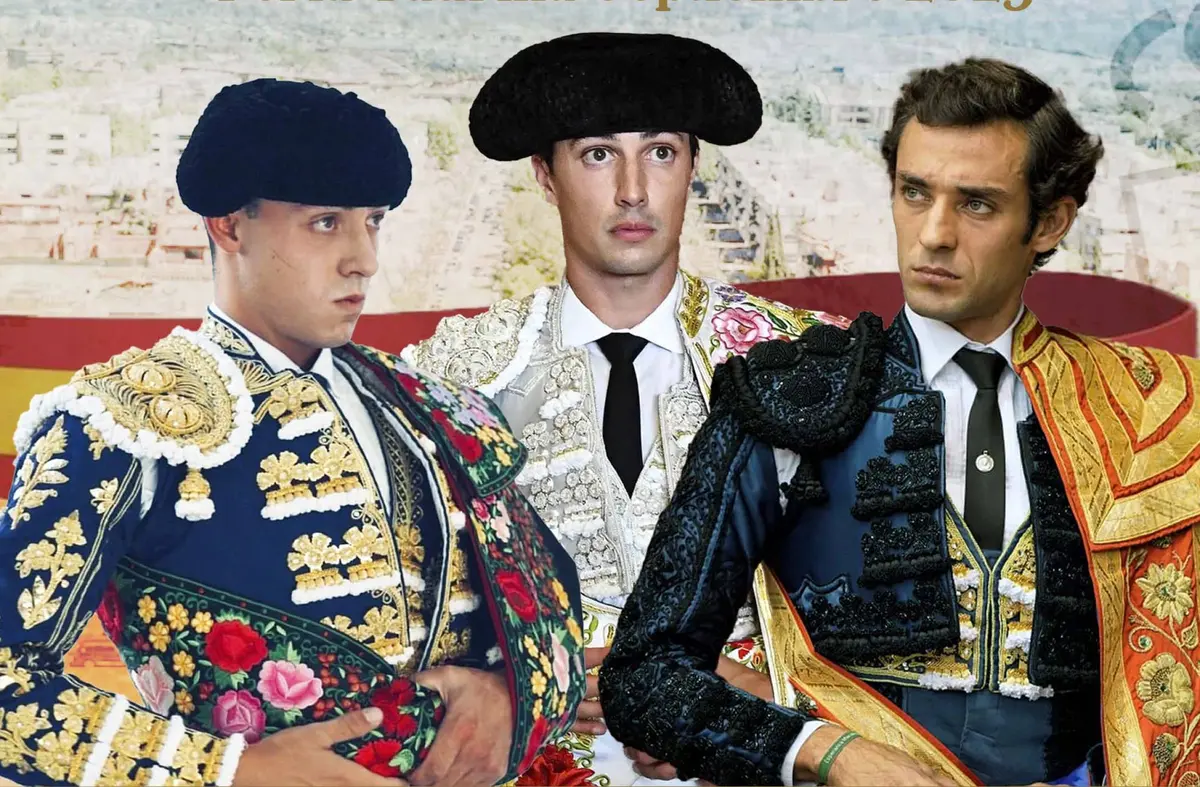 Francisco José Espada, Álvaro Burdiel y Alejandro Chicharro en la monumental corrida de toros de Pozuelo de Alarcón