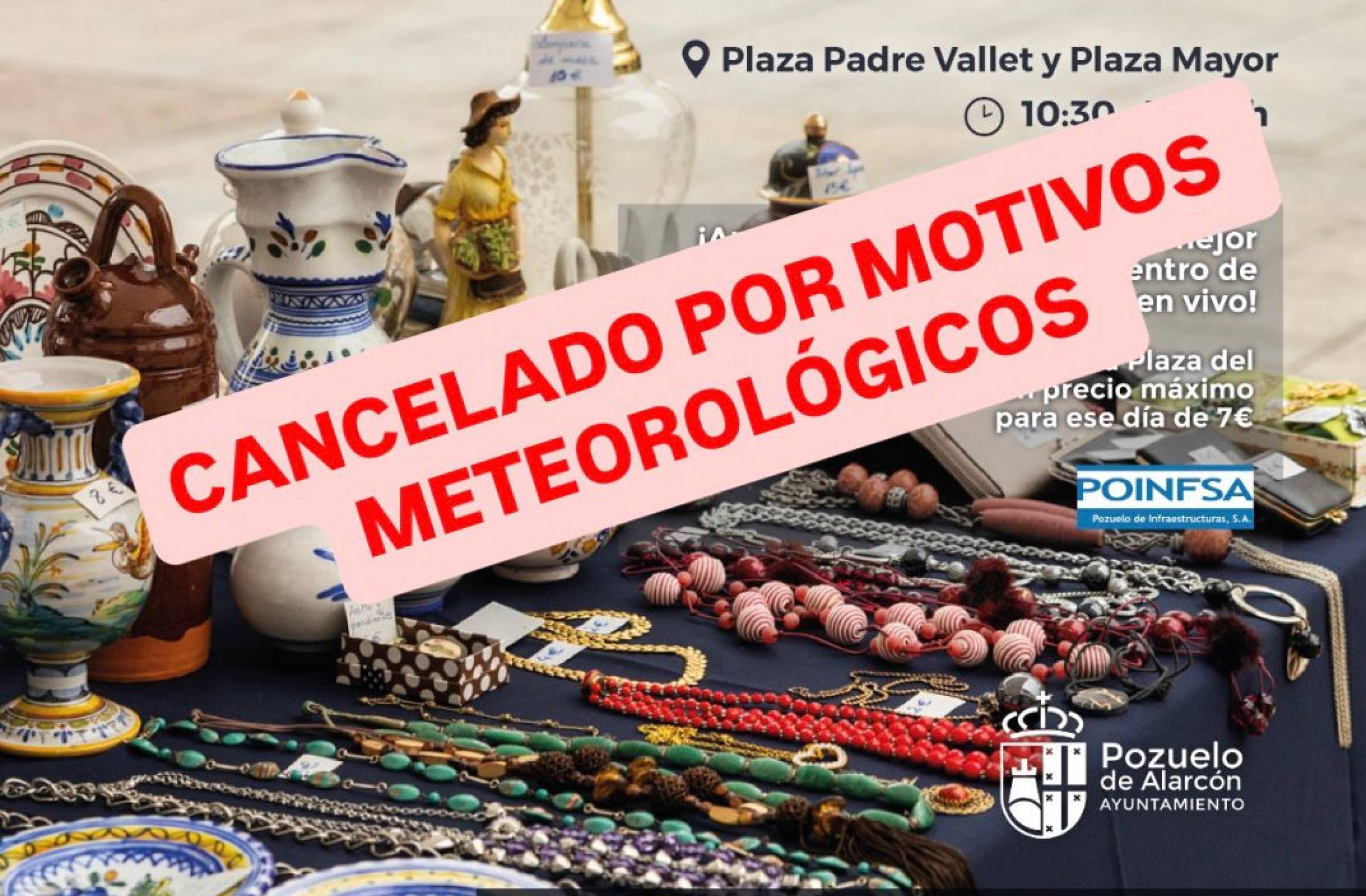 
                                                    Cancelado el Mercado de Segunda Vida de Pozuelo previsto para este domingo debido a la previsión meteorológica