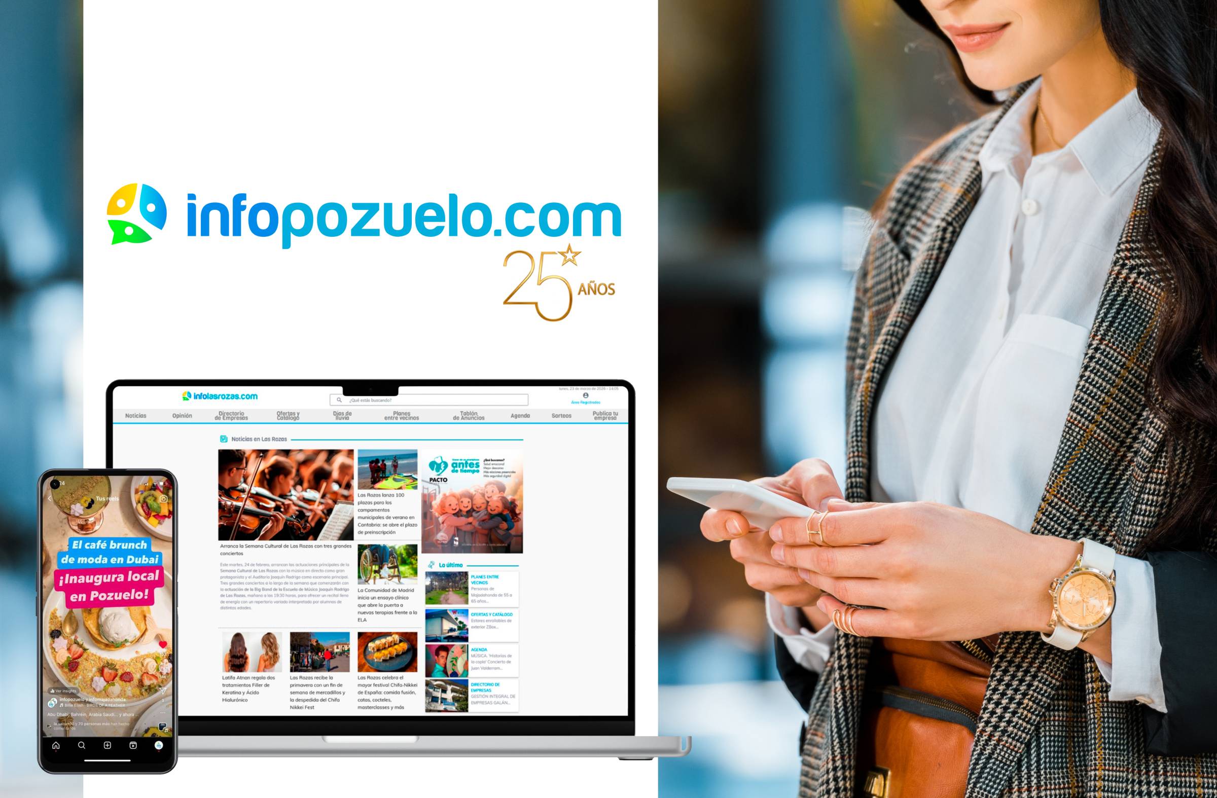 
                                                    InfoPozuelo.com celebra 25 años como la mayor comunidad online del Noroeste con un doble sorteo para vecinos y empresas