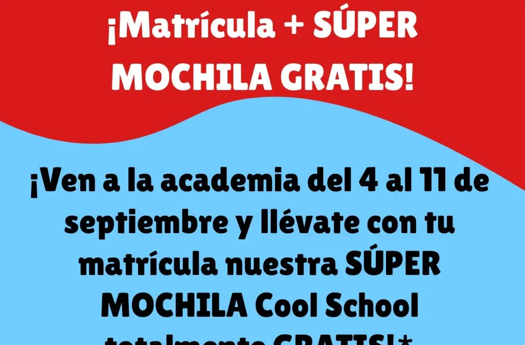 Promo matrícula + mochila